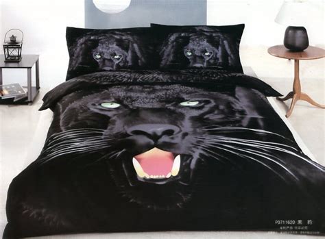 3d Black Panther Leopard Print Bedding Set King Queen Size Duvet Cover