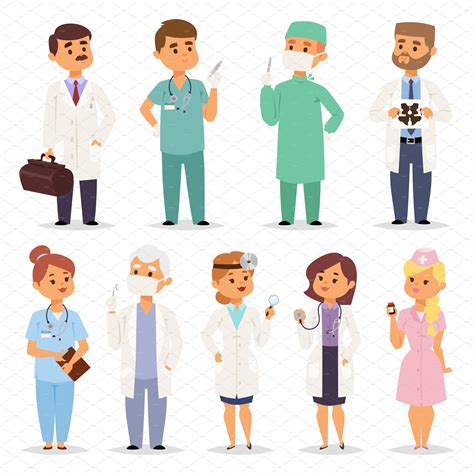 Different Doctors Characters Vector Medical Design Medical