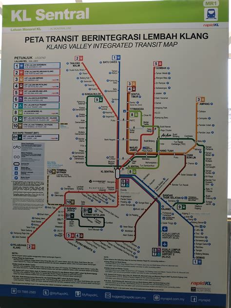 The light train system, which is also part of the city's services, is composed of three different trajectories. Integrated Railway Map KTM, LRT, MRT & ERL for Klang ...