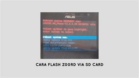 If you are doing by your own. Cara Flash Asus Z00RD Via ADB, Flashtool & SD Card (Tested)