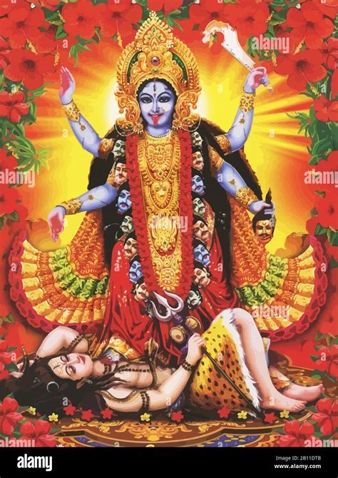 Kali Totengöttin Indische Hinduistische Illustration Stockfotografie