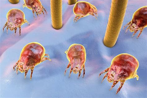 Dust Mite Dermatophagoides Which Lives In Dust And Furniture Stock