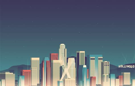 Los Angeles, Vector Art Wallpapers HD / Desktop and Mobile Backgrounds