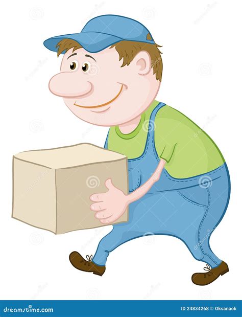 Porter Carries A Box Vector Illustration 32389412