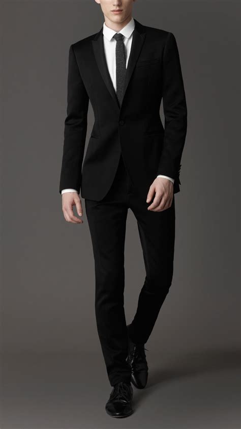 Burberry Slim Fit Suit In Black For Men Lyst