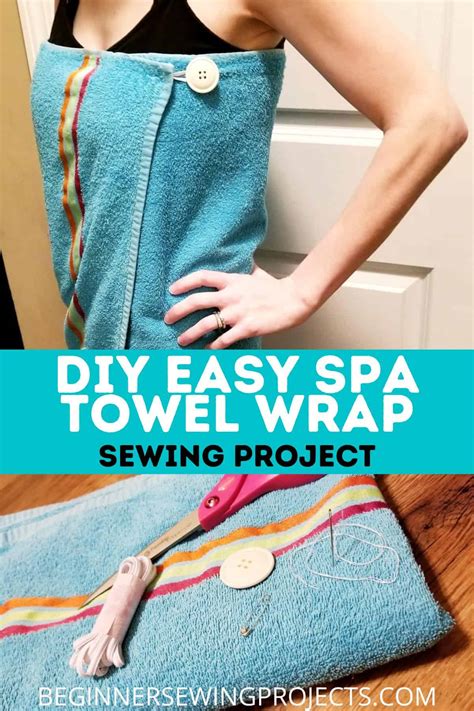 DIY Easy Spa Towel Wrap Sewing Project Beginner Sewing Projects