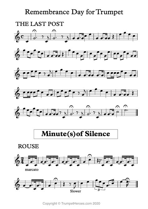 Last Post Trumpet Sheet Music And Playing Tips For Remembrance Day In