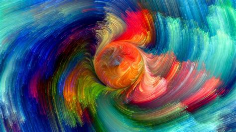 Wallpaper Colorful Painting Digital Art Abstract Cgi Circle