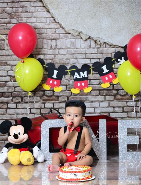 Mickey Mouse Smash Cake 1st Birthday Party Idea Mickey Mouse 1st