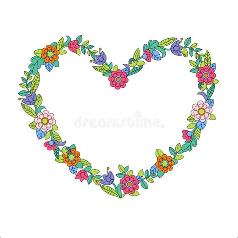 Flower Heart Frame Stock Vector Illustration Of Birthday 39039061