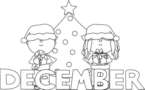 Black And White Month Of December Christmas Clip Art Black And White