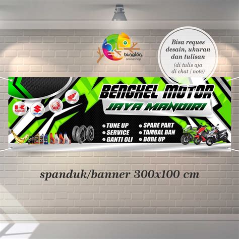Jual Spanduk Banner Bengkel Motor Bengkel Mobil Spanduk Bengkel Free Desain Shopee Indonesia