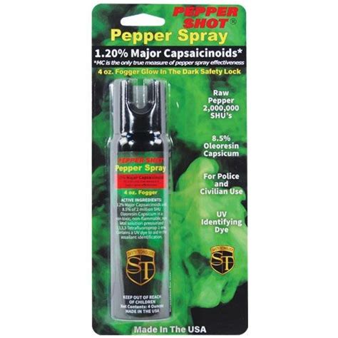 Pepper Shot 4oz Pepper Spray Fogger With 2 Million Scoville Units