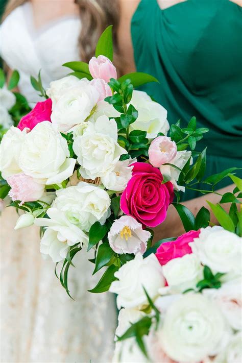 Wedding bouquets for a bride can include a variety of shapes, sizes, and styles. Fuschia + White + Blush Bouquets | Summer Wedding | Dana ...