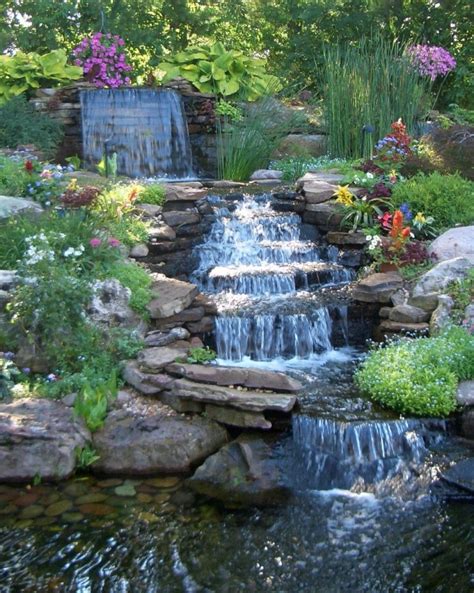 A backyard pond waterfall can be a beautiful addition to your backyard pond and garden. Fancy Darkslategray Backyard Waterfalls Pictures Great ...