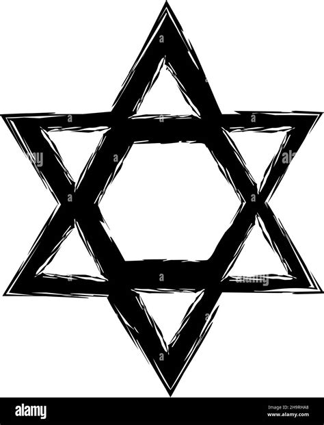 Silhouette Of Star Of David Religious Sign Judaism Symbol Of Israel
