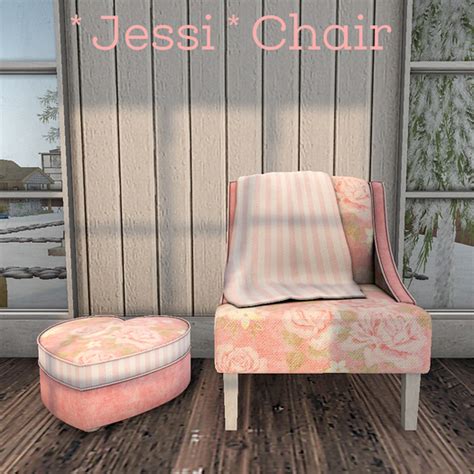 Second Life Marketplace Jessi Chair And Ottoman Roses Chair With