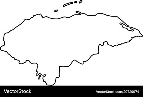 Honduras Map Of Black Contour Curves On White Vector Image