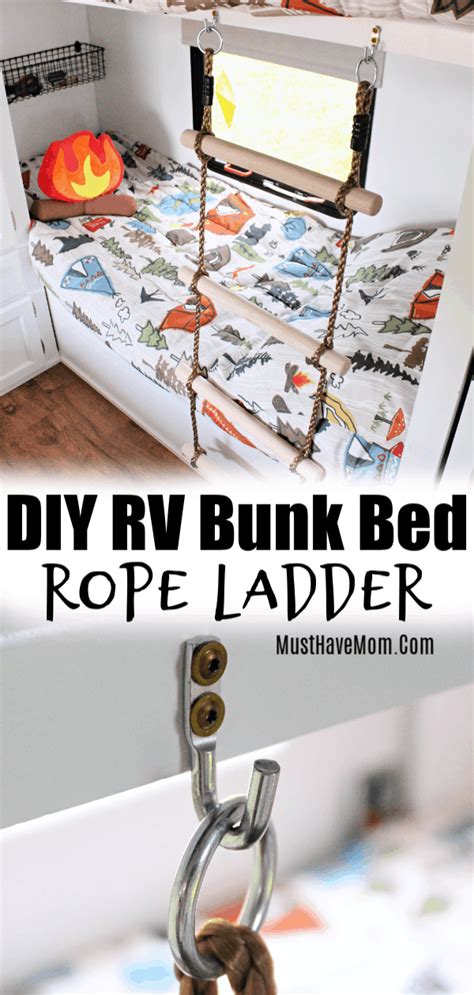 Details on my truck camper diy dinette bunk bed build. RV bunkhouse remodel with bunk bed ideas and bunk ladder diy via @musthavemom | Diy bunk bed, Rv ...
