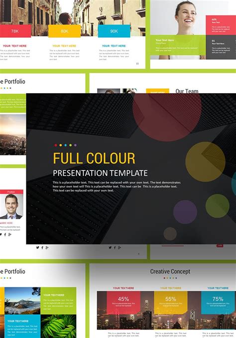 Full Color Presentation Powerpoint Template 69230