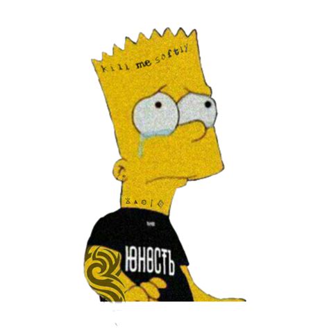 Bart Simpsons Sad Tattoo Grunge Sticker By Huntrod
