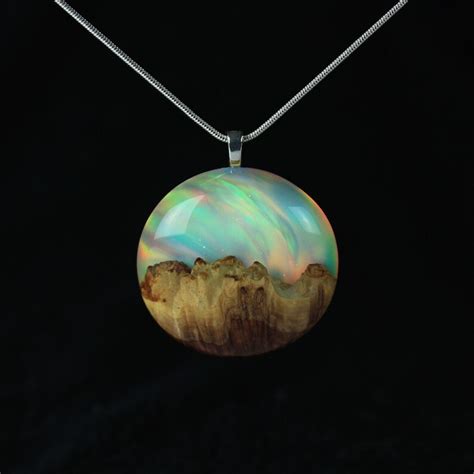 White Opal Pendant White Opal Necklace Wood Anniversary Gift Etsy