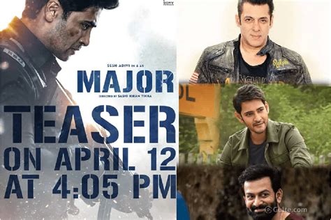 Major Teaser To Be Launched By Salman Khan Mahesh Babu And Prithviraj