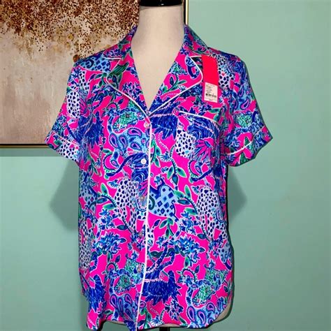 Lilly Pulitzer Intimates And Sleepwear Nwt Lilly Pulitzer Pj Woven Ss