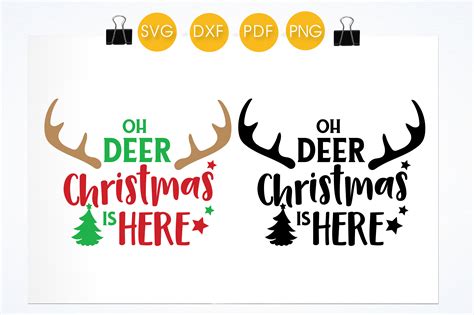 Oh Deer Christmas Is Here Graphic By Prettycuttables · Creative Fabrica