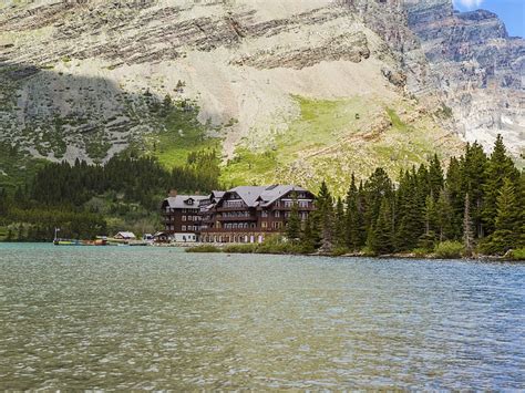 Swiftcurrent Lake Glacier National Park Usa Hotel Forest Rocks