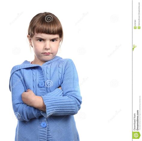 Defiant Young Child With Arms Crossed Stock Image Image