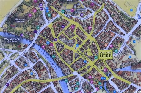 York England Map Of Central York With Most Popular Streets