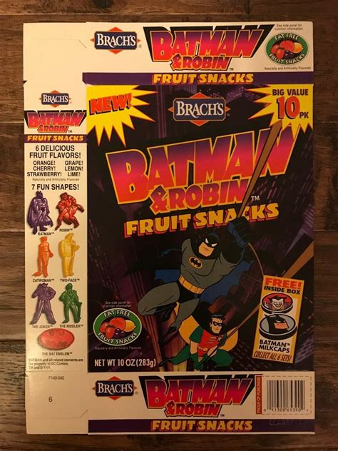 1995 Vintage Brachs Batman And Robin Fruit Snacks Batman Milkcaps