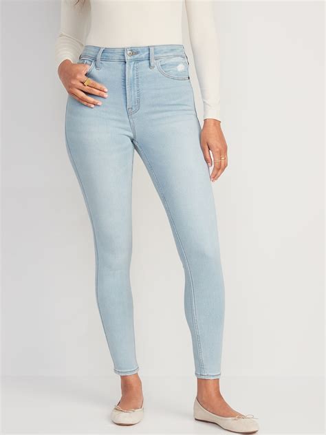 Extra High Waisted Rockstar Stretch Super Skinny Jeans For Women