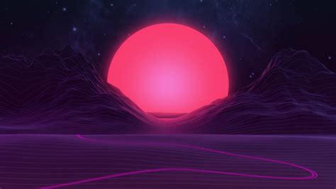 Neon Sunset By Axiomdesign Synthwave Outrun 80s My