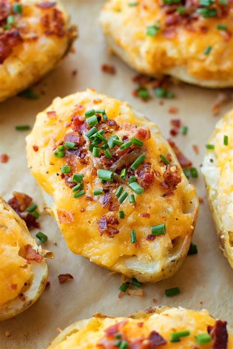 Basically, what you do is you bake some potatoes, scrape out the insides. Loaded Twice Baked Potatoes {Great Side Dish} - Life Made ...