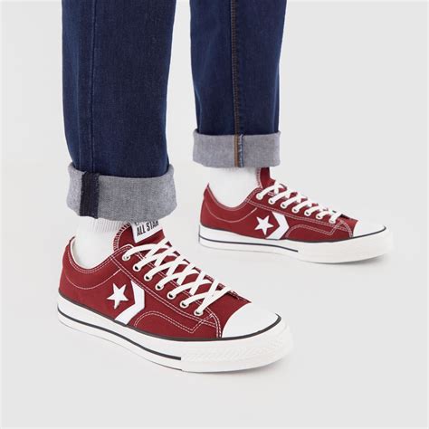 Mens Burgundy Converse Star Player 76 Trainers Schuh