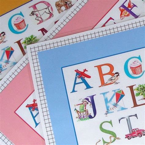 Alphabet Placemat For Kids Grandchild Toddler By Drawntoletters 1200