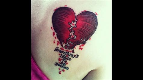 Flower Meaningful Broken Heart Tattoo