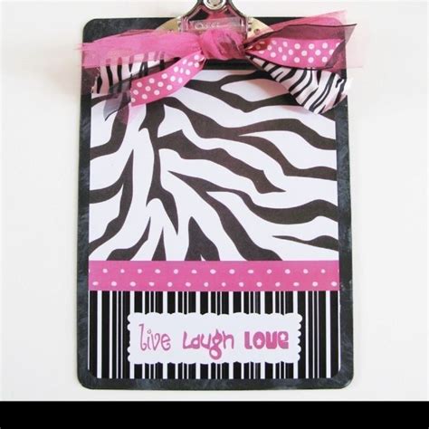 Pink And Zebra Clipboard Decorating Pink Zebra Boutique Design