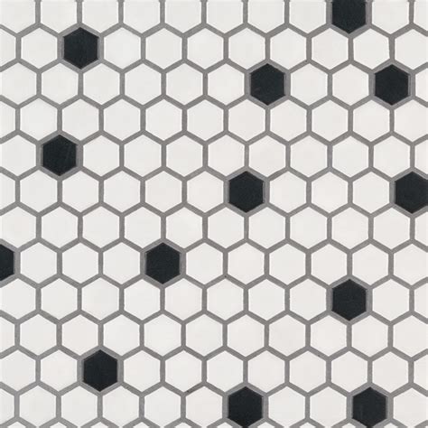 Bathroom Tile Hexagon Black And White Rispa