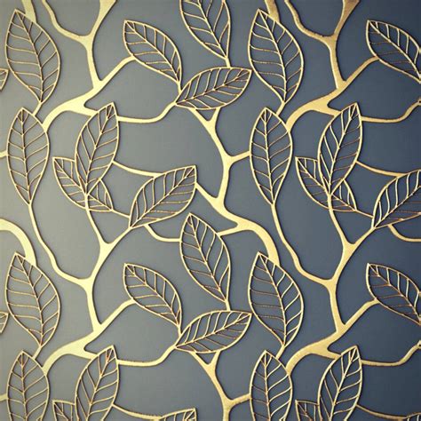 Download Golden Leaves Wall Texture Wallpaper