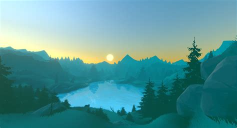 Firewatch wallpaper firewatch phone wallpaper 4k 1235583. ArtStation - Peaceful Lake Unity 5 Firewatch Style, Luke Guédon