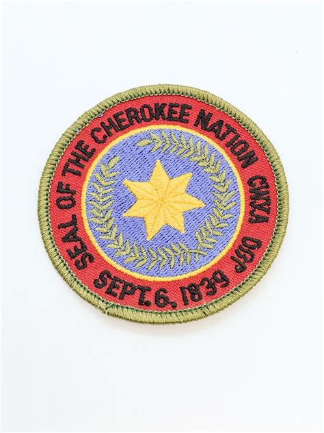 Vintage Seal Of The Cherokee Nation Tribal Patch Native American
