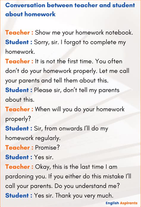 Write A Conversation Between Teacher And Student 3 Examples