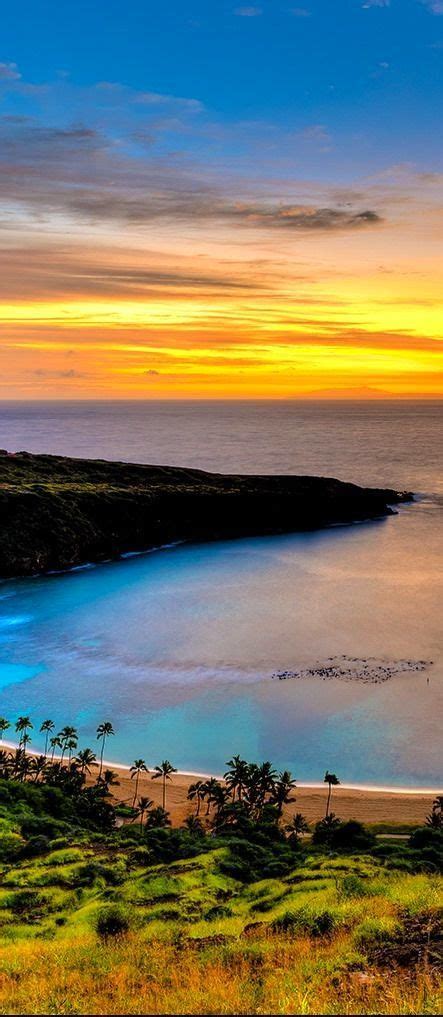 Sunset At The Hanauma Bay In Oahuhawaii Usa Usa Places To Visit