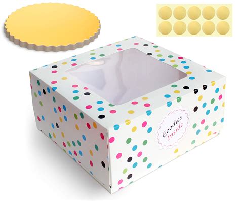 Buy Aiko 10 Pack Dots Cake Boxes 10 X 10 X 5 Cake Box With 10pc