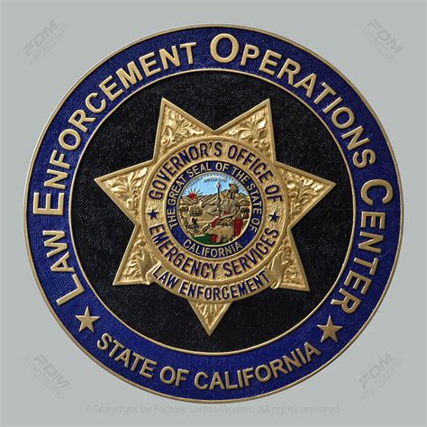 Law Enforcement Operation Center State Of California Wall Plaque