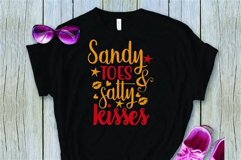 Sandy Toes And Salty Kisses Svg Phrase Svg Cutting Files Etsy