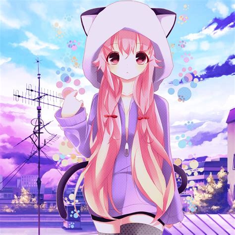 A Chill Neko Wallpaper Anime Background Kawaii Anime Cute Anime